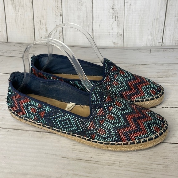 DV Dolce Vita Ottie Navy Woven Espadrilles - Picture 1 of 11